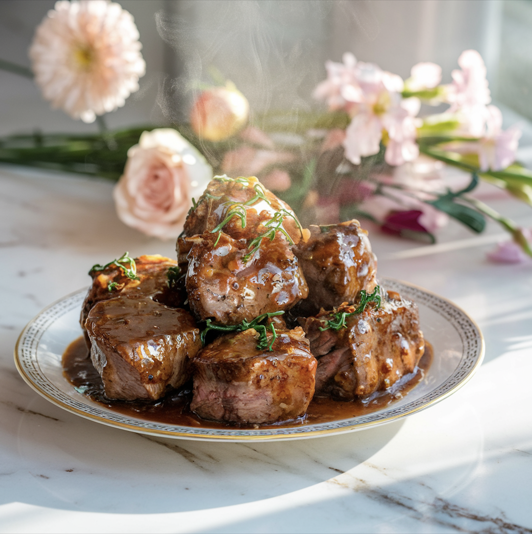 garlic butter steaks bites