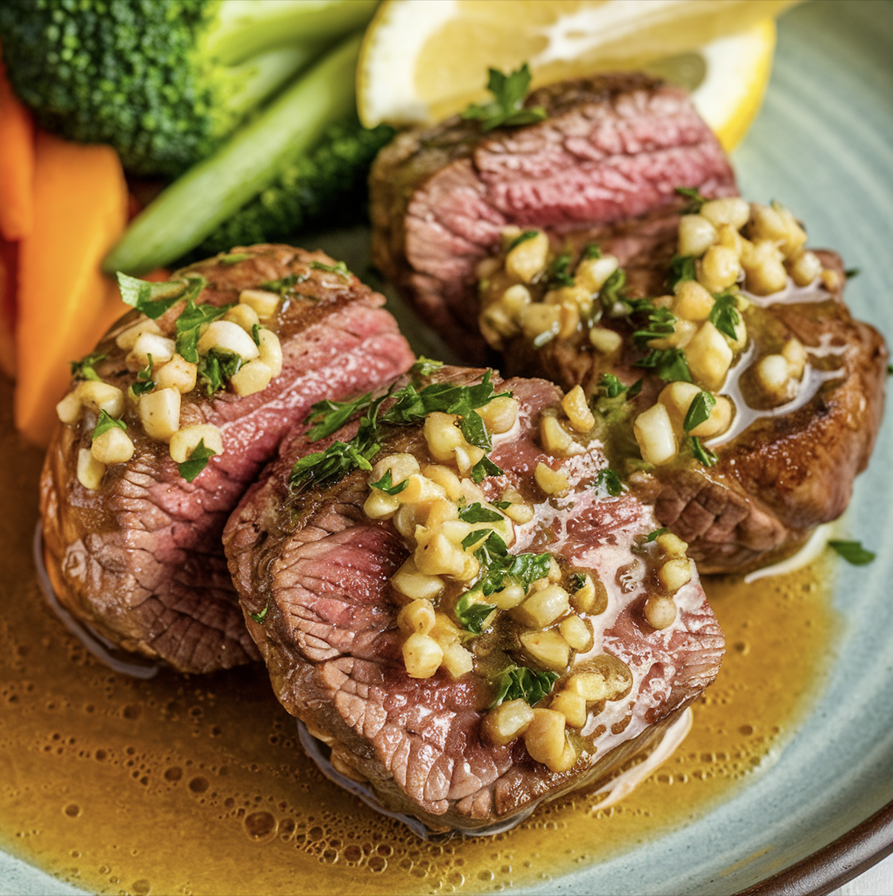 garlic butter steaks bites